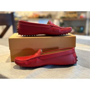 Tod's Red Leather Loafers